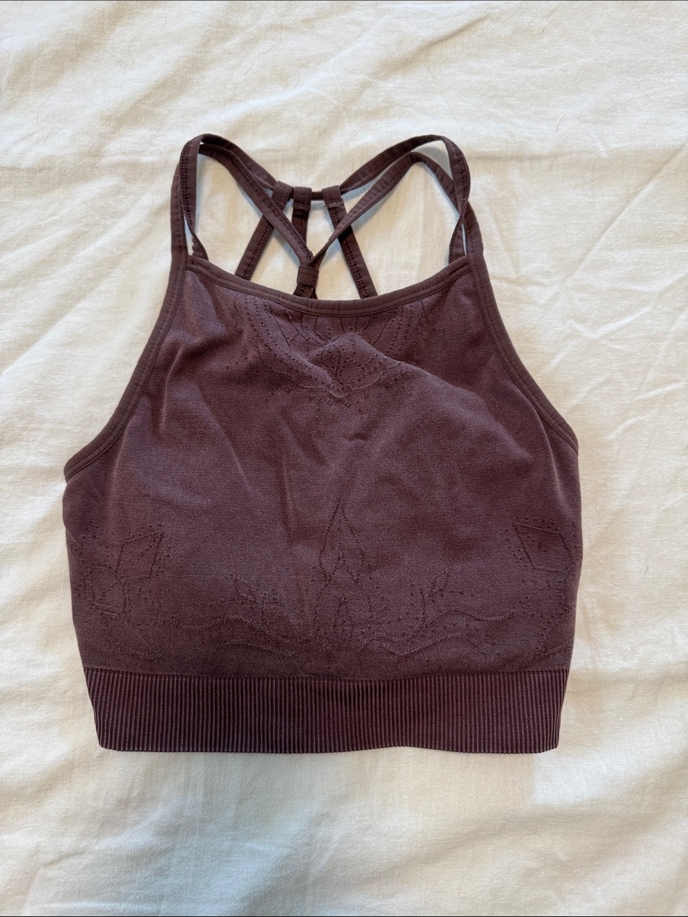 Gymshark High-Neck Seamless Sports Bralette in Dark Plum